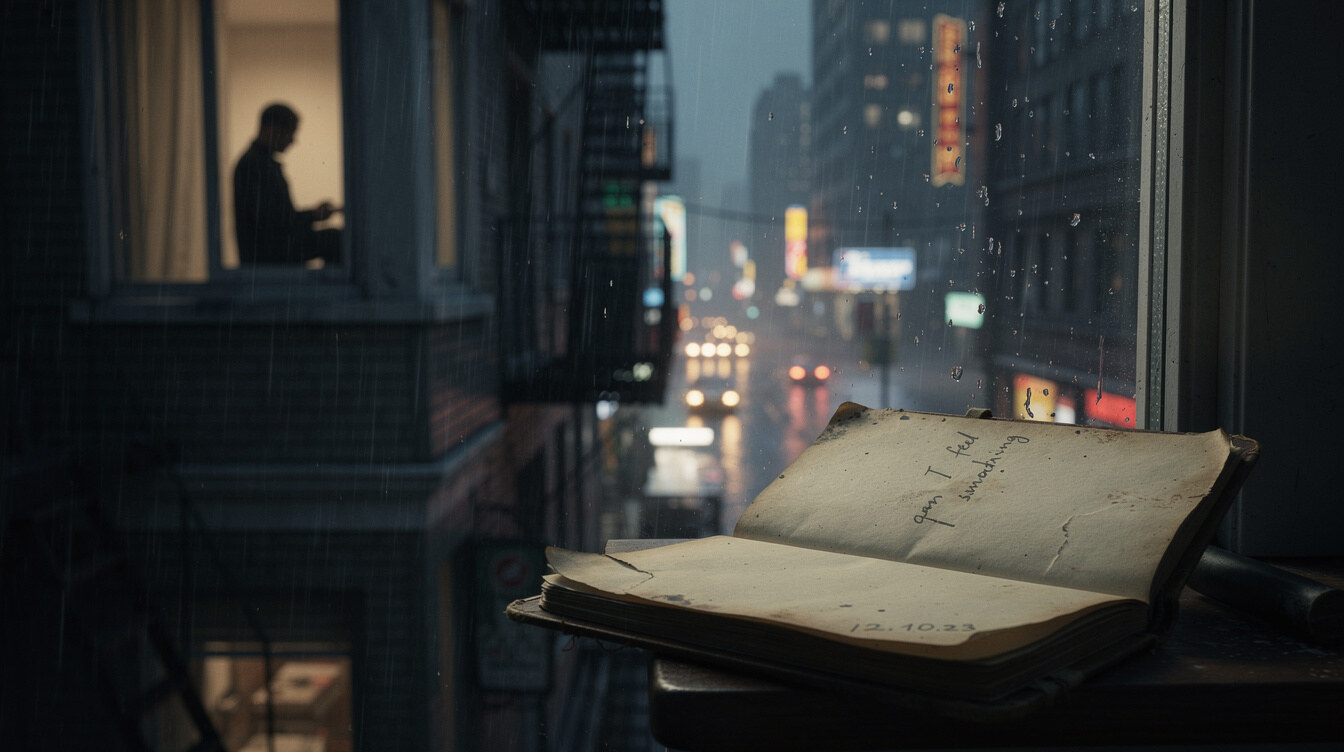 rainy street at night