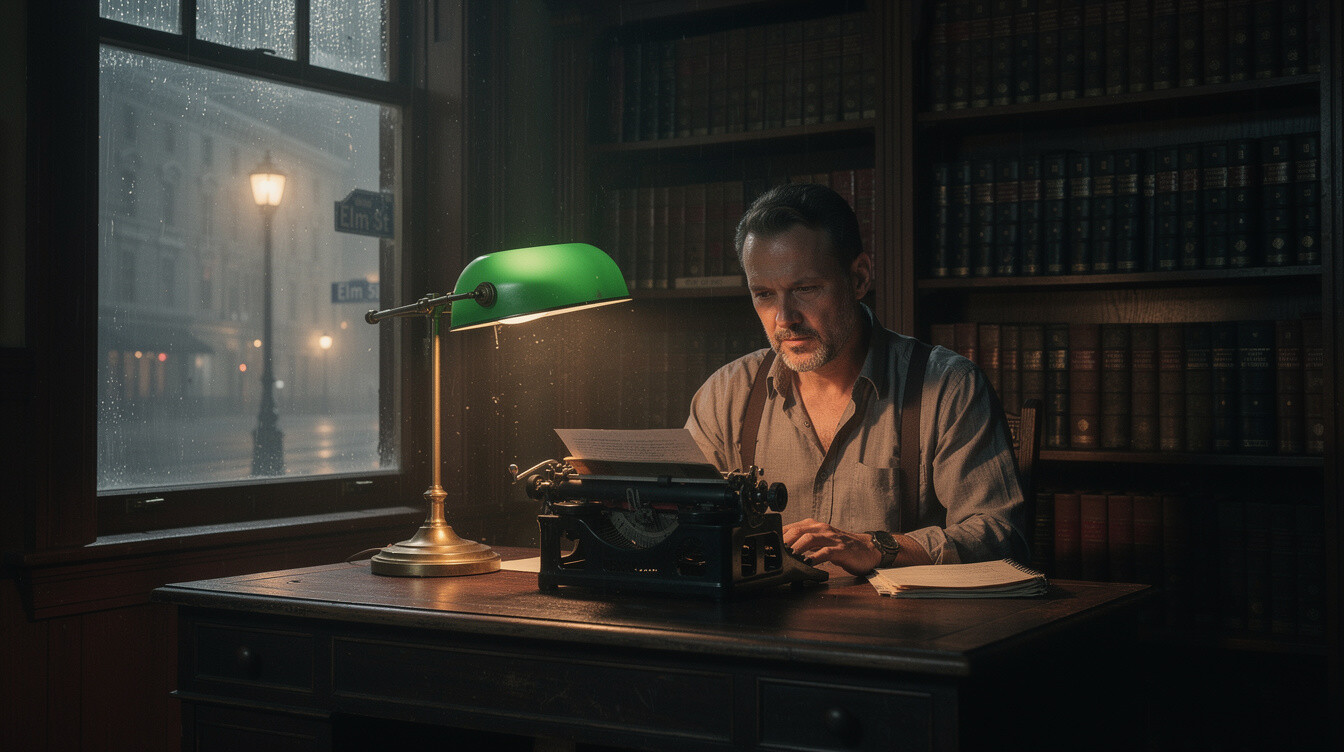 vintage typewriter on desk